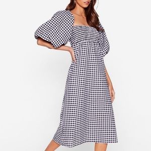 Gingham Puff Sleeve Dress ADORABLE EUC